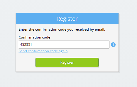 Six-digit verification code to validate email address.