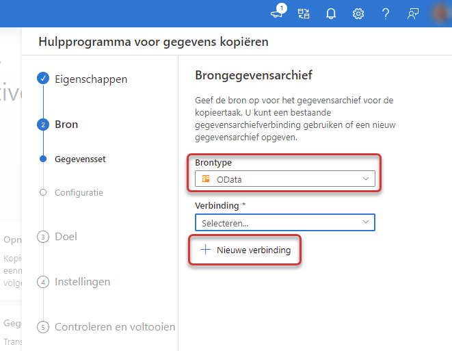 OData-verbinding voor Loket.nl met Microsoft Azure Data Factory